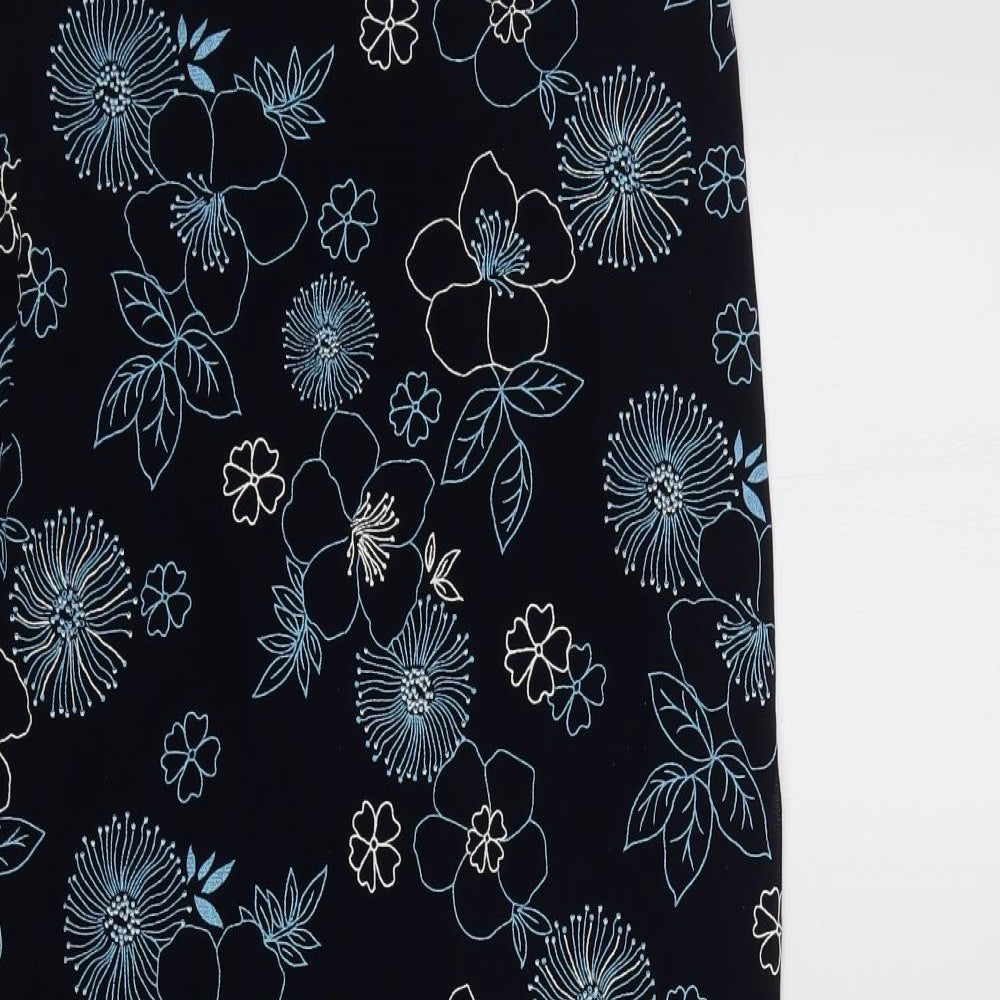 Preworn Womens Blue Floral  Maxi Skirt Size 16