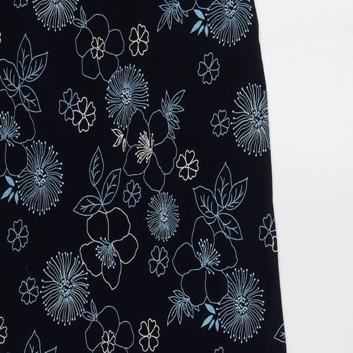 Preworn Womens Blue Floral  Maxi Skirt Size 16
