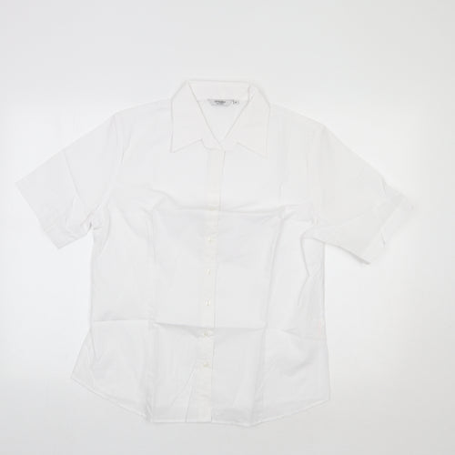 Disley Womens White   Basic Button-Up Size 14
