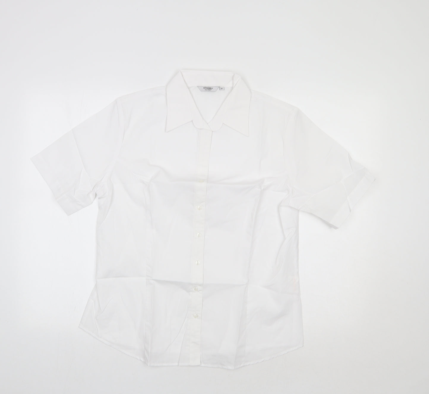 Disley Womens White   Basic Button-Up Size 14
