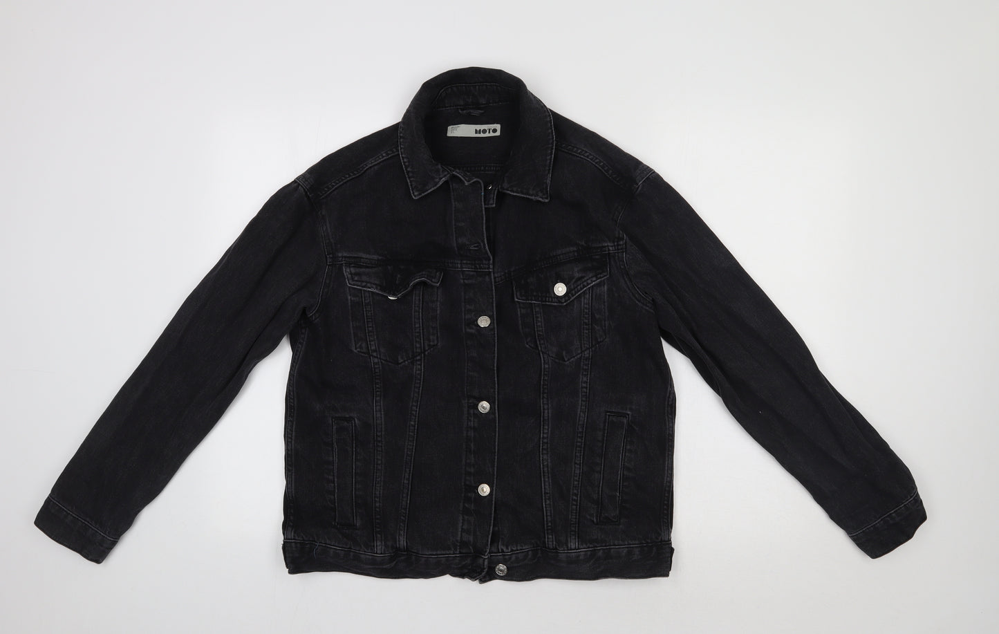 Topshop Womens Black  Denim Jacket  Size 10