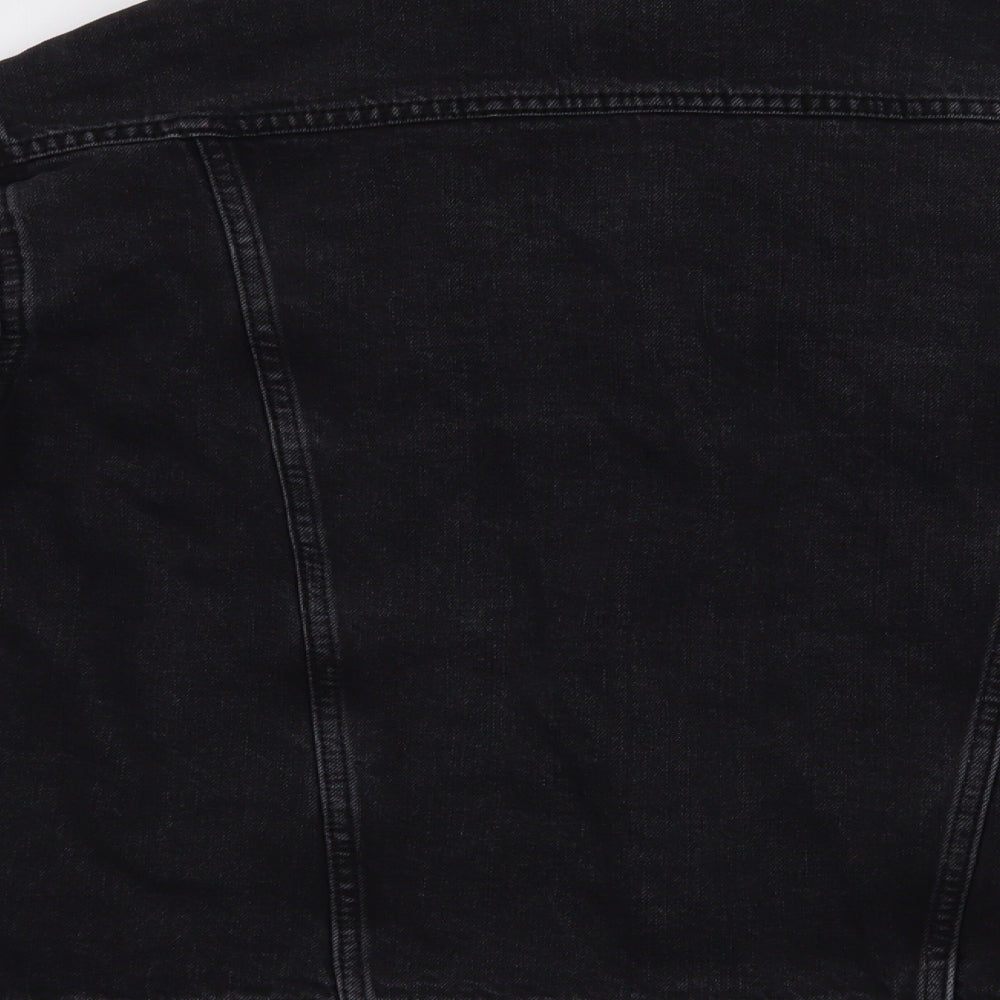 Topshop Womens Black  Denim Jacket  Size 10