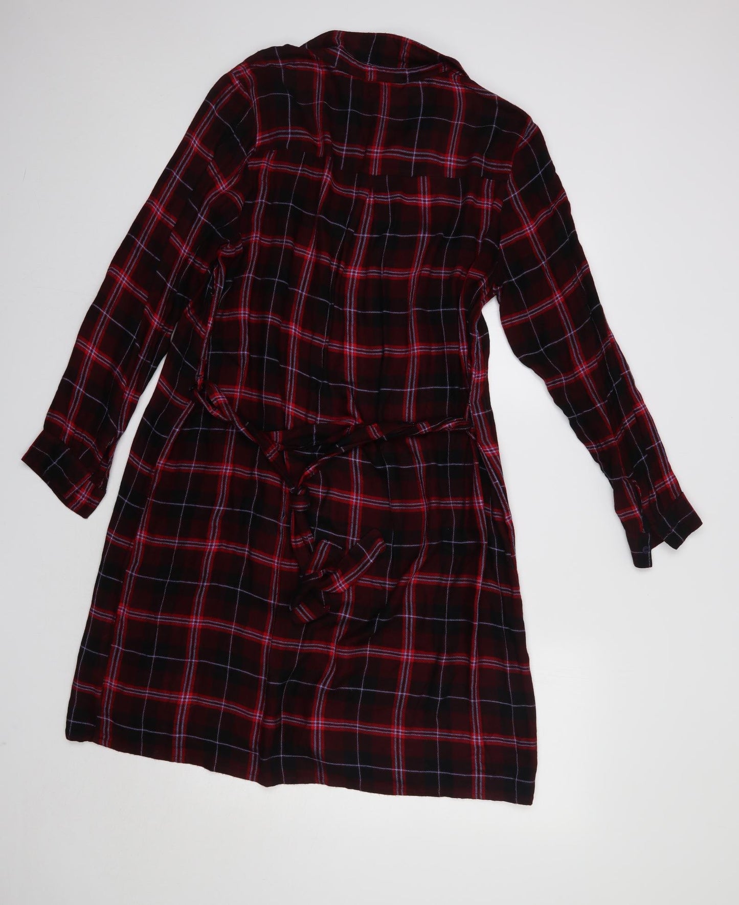 Nutmeg Womens Red Check  Shirt Dress  Size 16