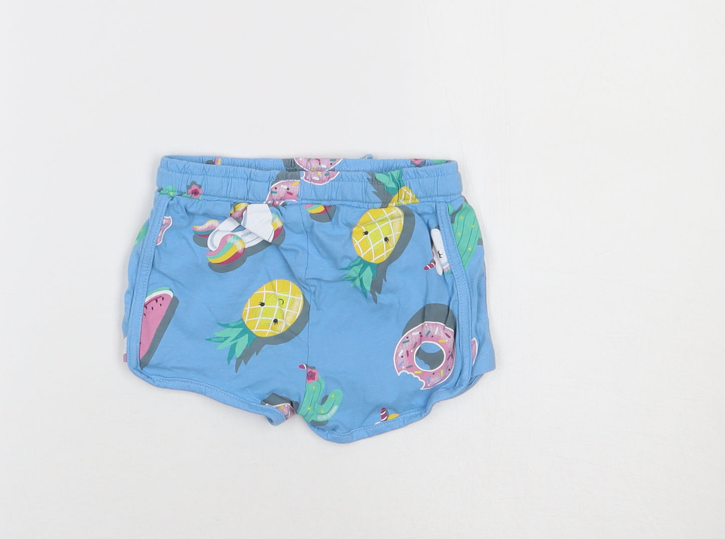 F&F Baby Blue Geometric  Jogger Trousers Size 18-24 Months  - Unicorn Print