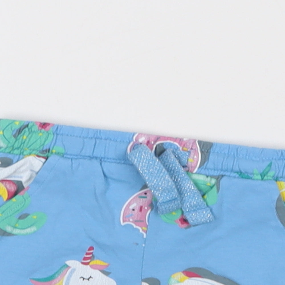 F&F Baby Blue Geometric  Jogger Trousers Size 18-24 Months  - Unicorn Print