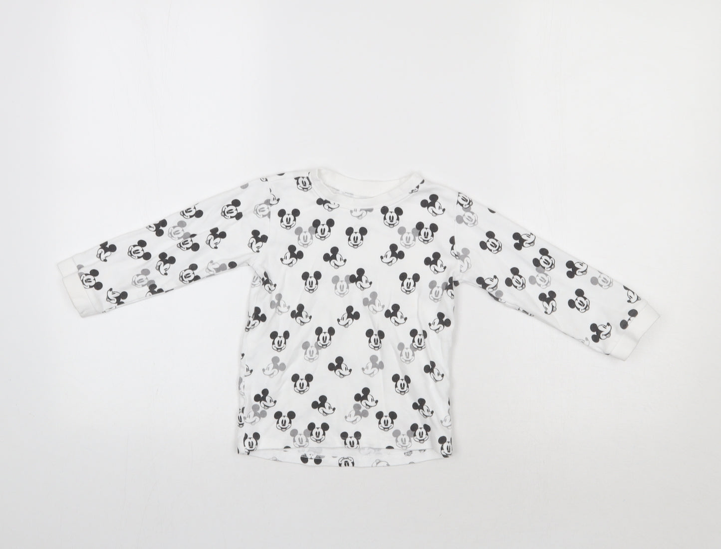 George Girls White Polka Dot  Basic T-Shirt Size 2-3 Years  - Mickey Mouse