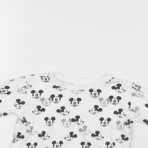 George Girls White Polka Dot  Basic T-Shirt Size 2-3 Years  - Mickey Mouse