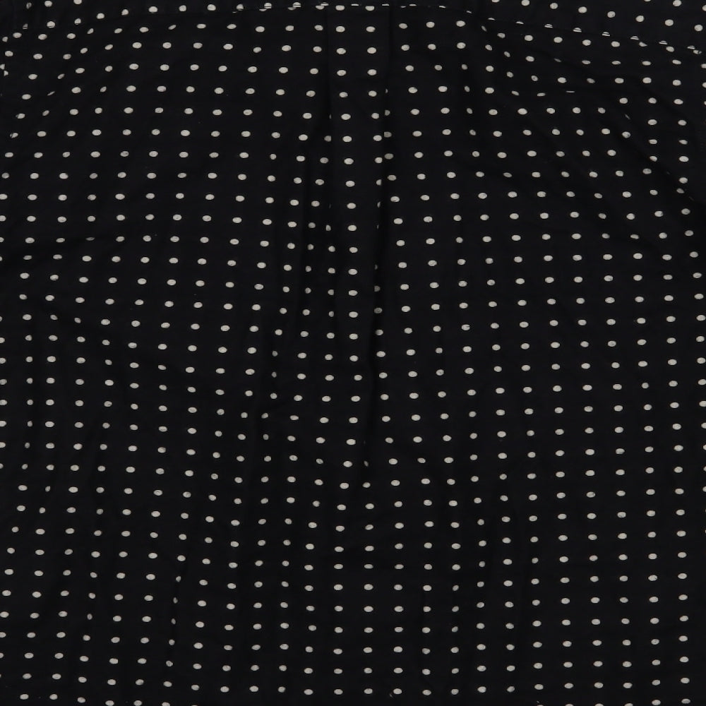 River Island Womens Black Polka Dot  Basic Button-Up Size S