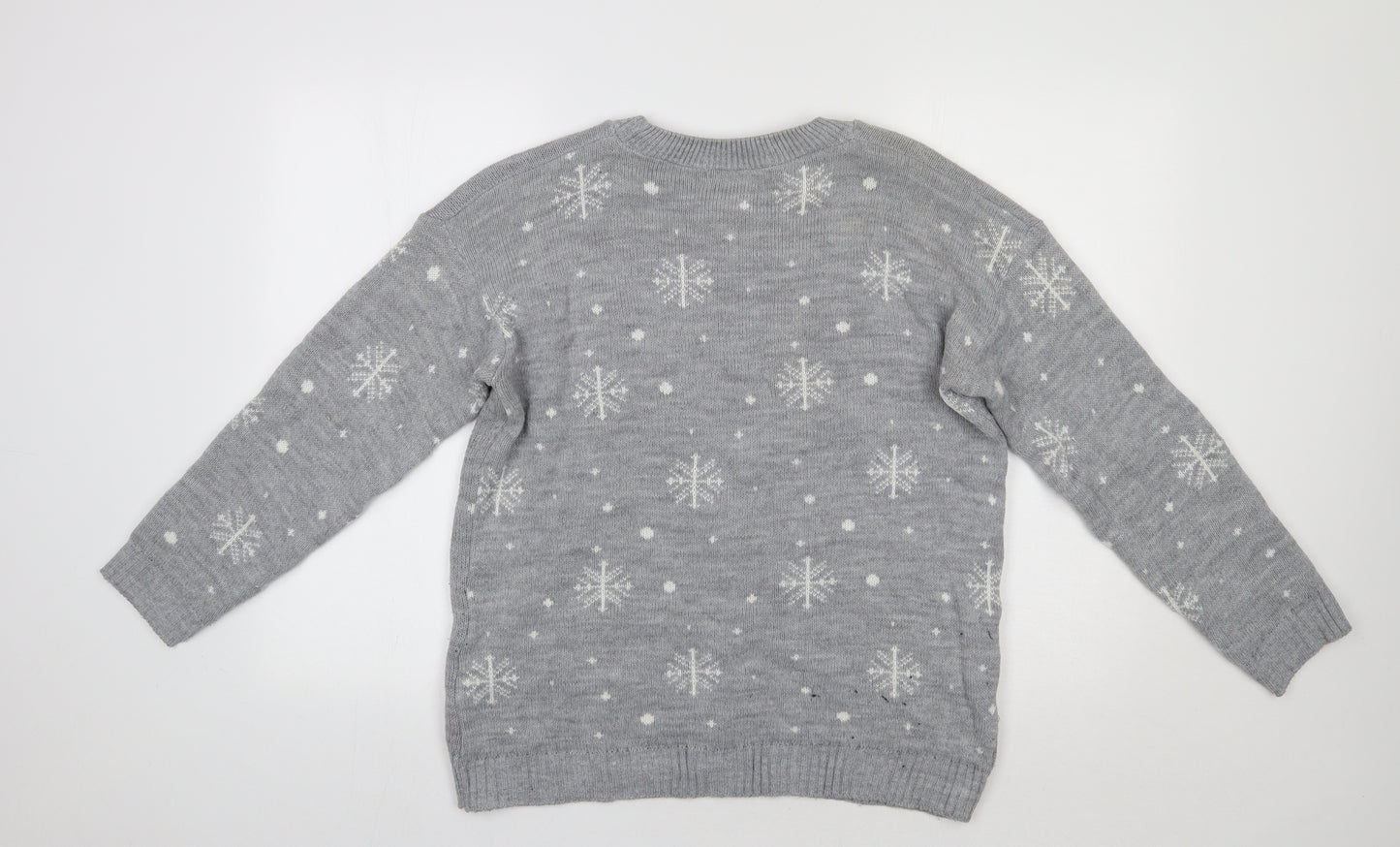 Harmony Collection Womens Grey   Pullover Jumper Size L  - Snowman