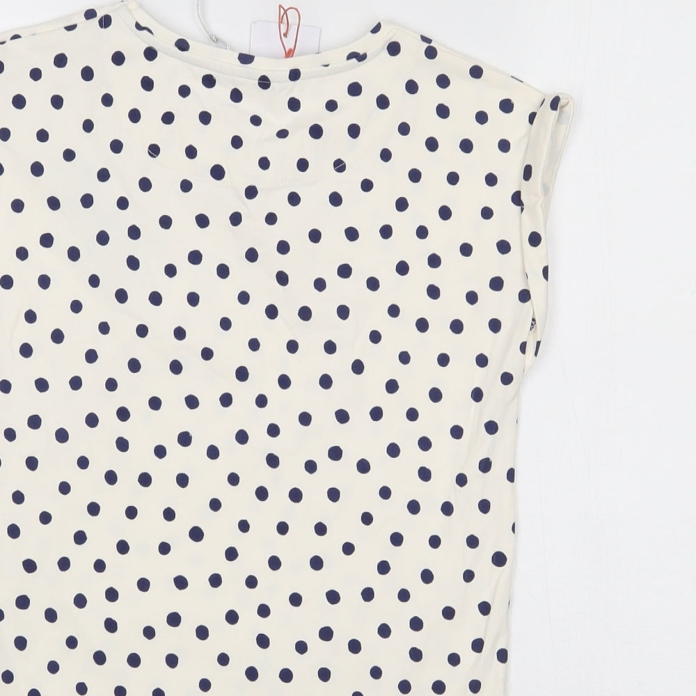 John Lewis Girls White Polka Dot  Basic Blouse Size 11 Years