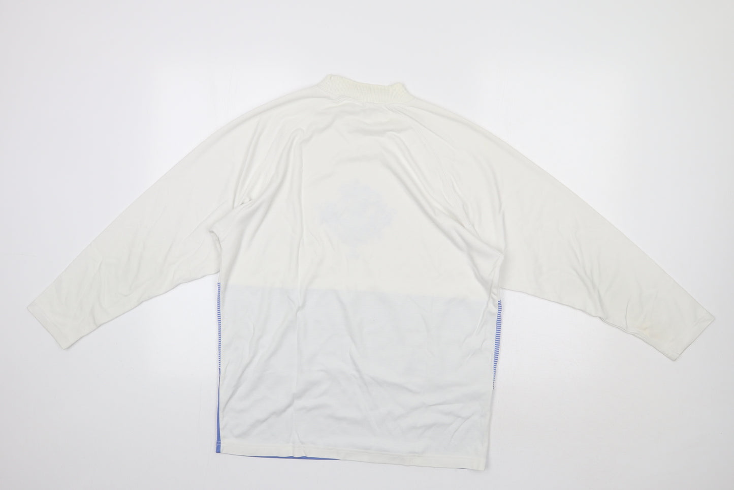 DASH Womens White Striped  Pullover Sweatshirt Size L