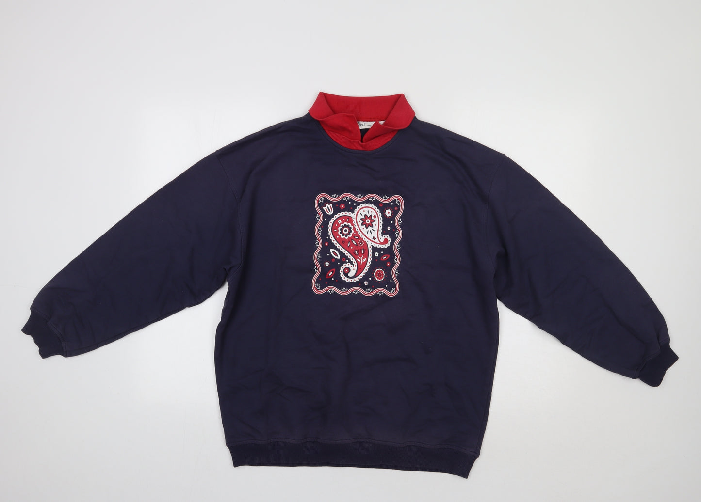 DASH Womens Blue   Pullover Sweatshirt Size L