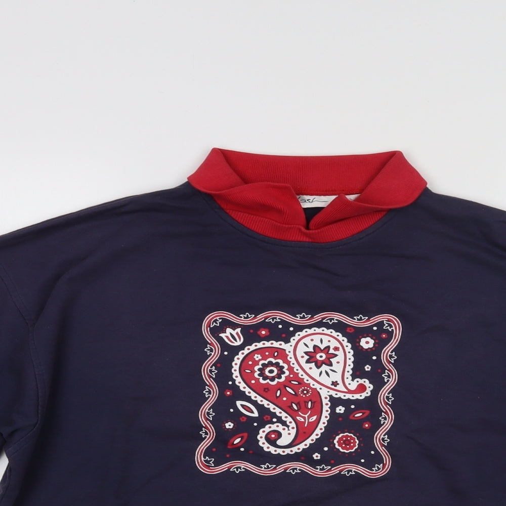 DASH Womens Blue   Pullover Sweatshirt Size L