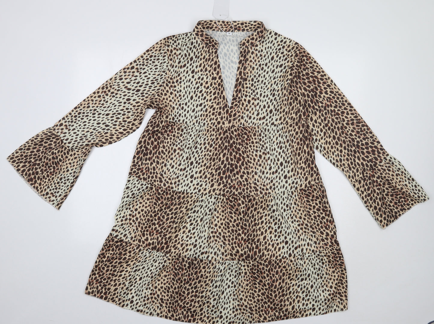Preworn Womens Beige Animal Print  A-Line  Size M