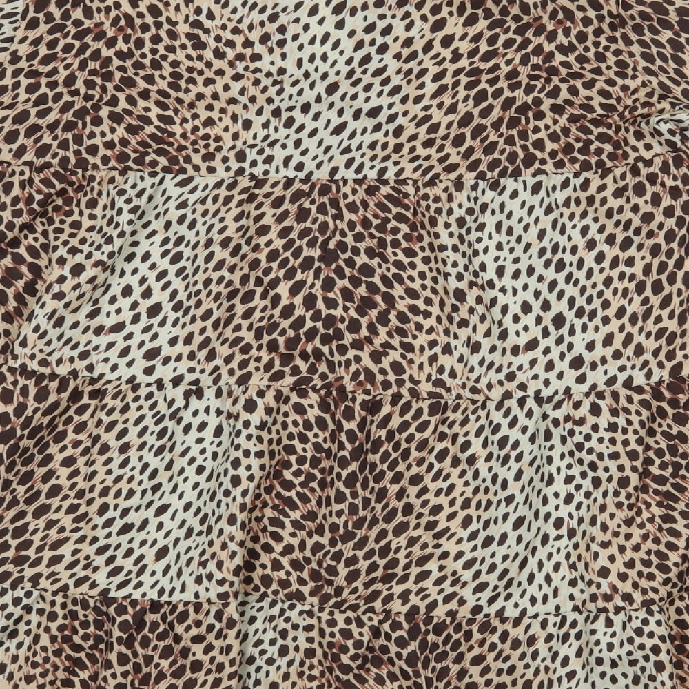 Preworn Womens Beige Animal Print  A-Line  Size M