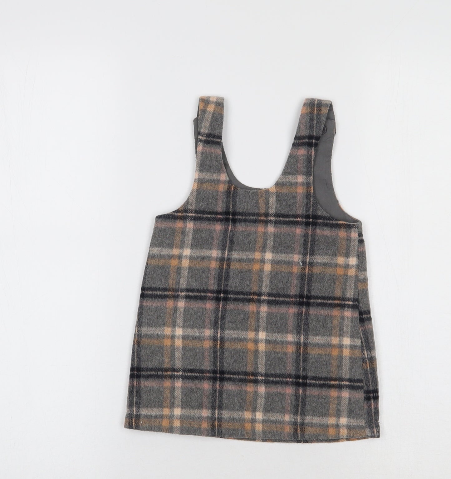 NEXT Baby Grey Check  Pinafore/Dungaree Dress  Size 12-18 Months