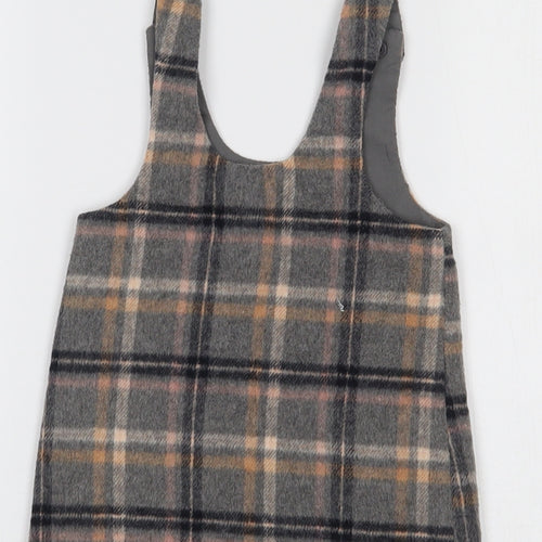 NEXT Baby Grey Check  Pinafore/Dungaree Dress  Size 12-18 Months