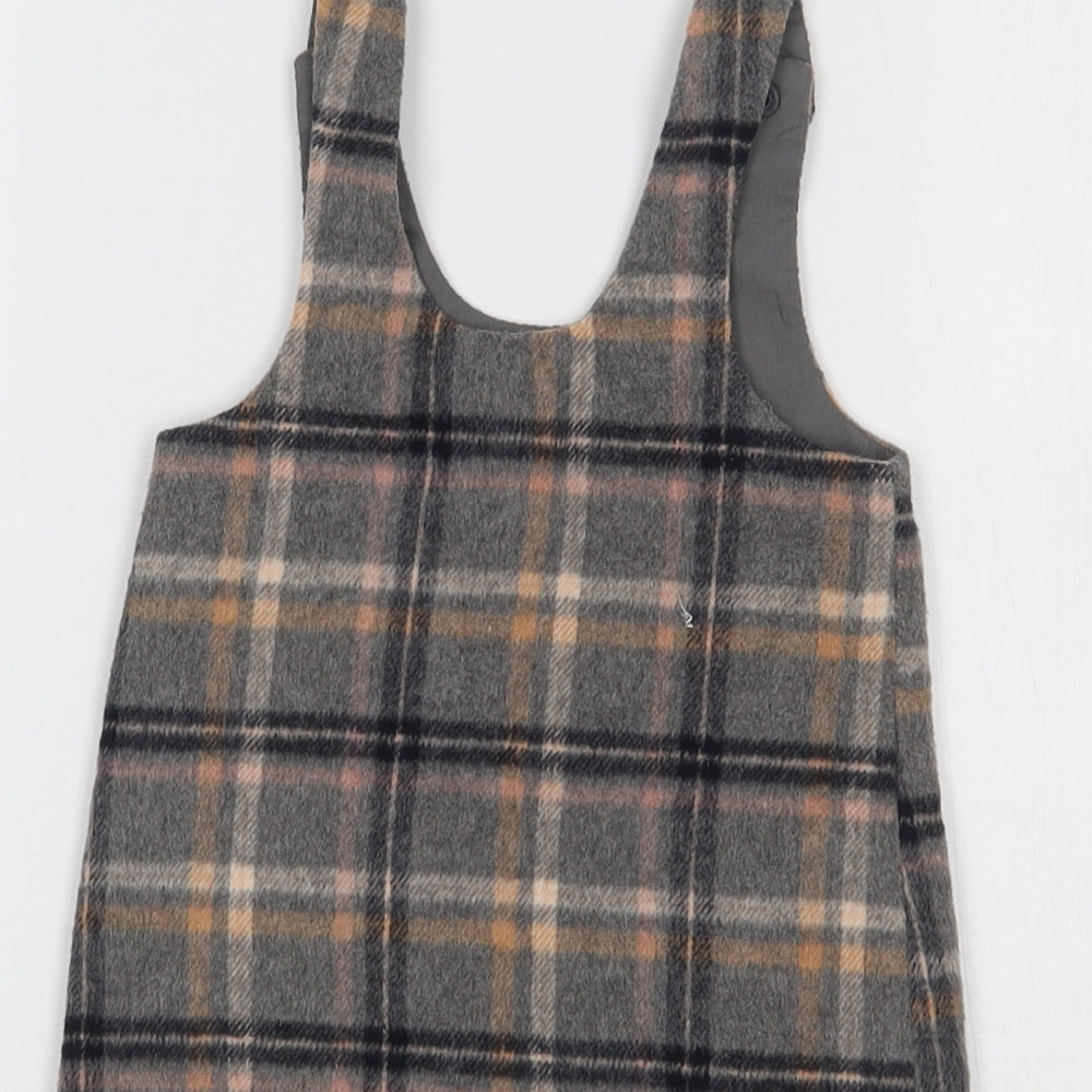 NEXT Baby Grey Check  Pinafore/Dungaree Dress  Size 12-18 Months
