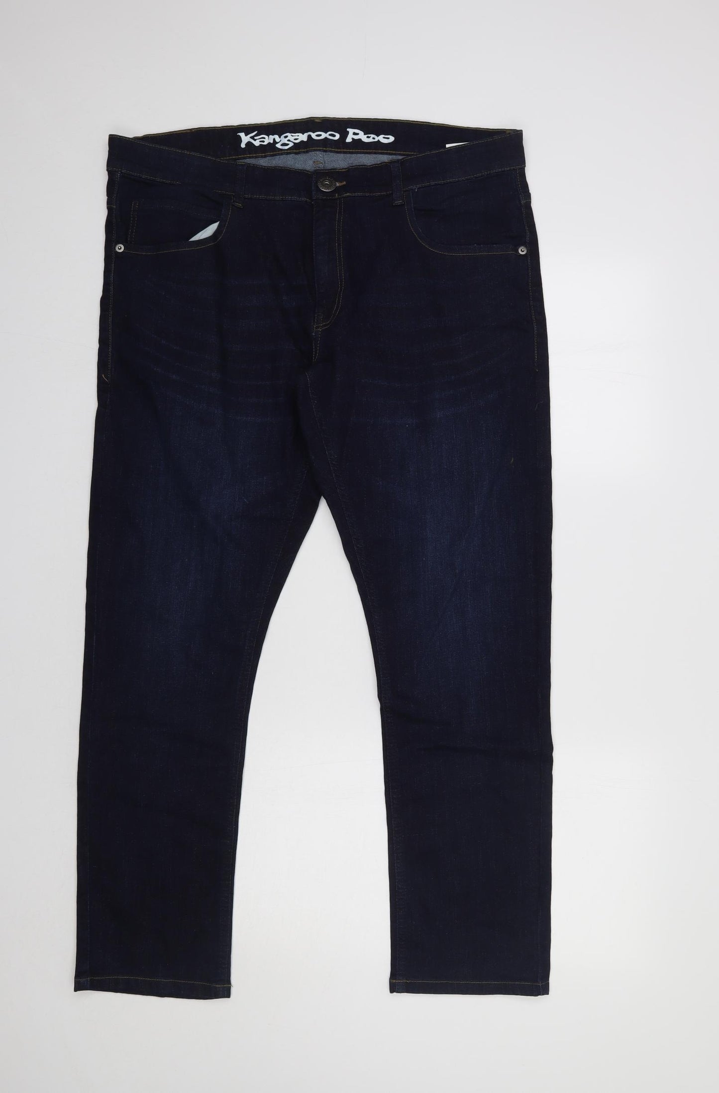 Kangaroo Poo Mens Blue   Straight Jeans Size 36 L30 in