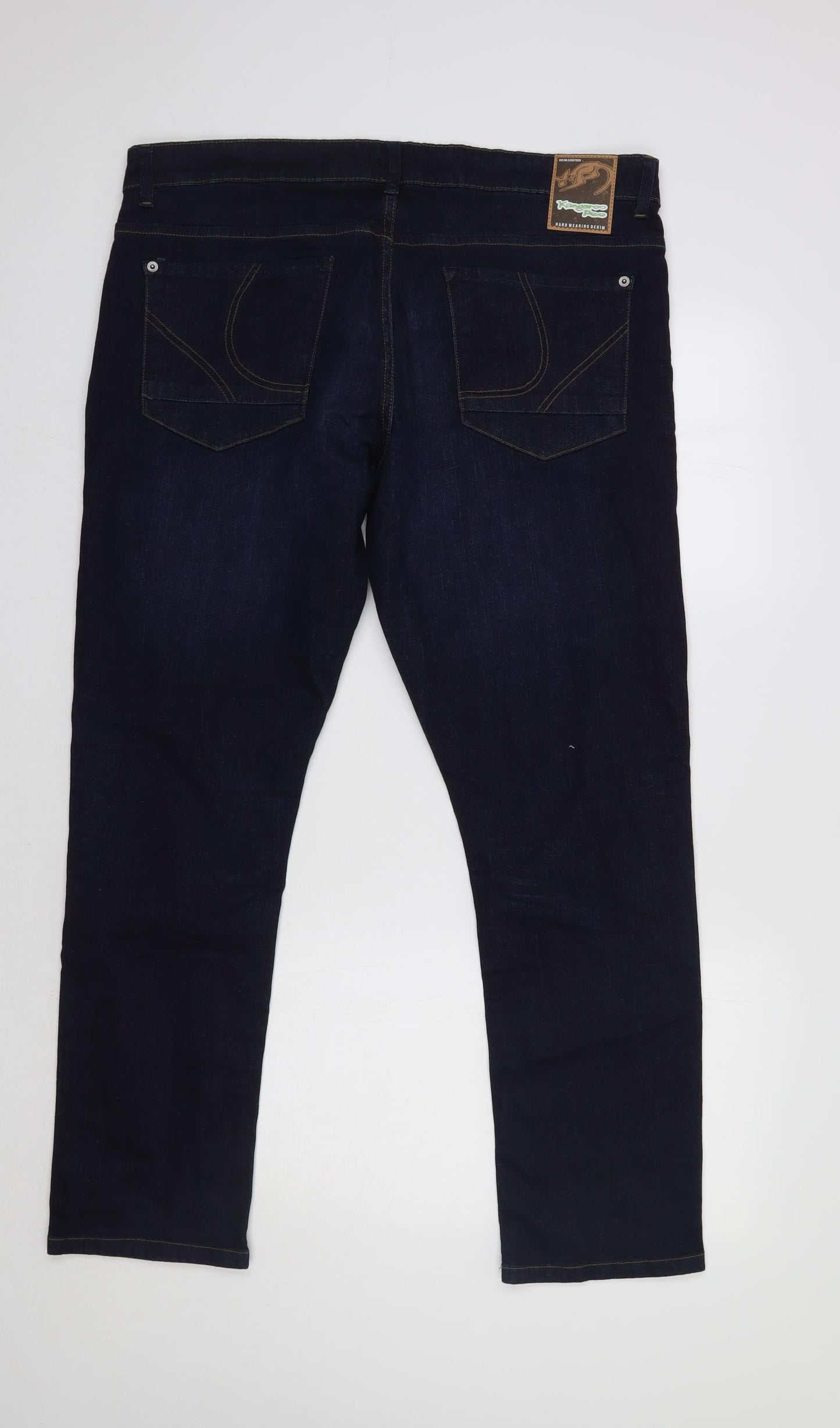 Kangaroo Poo Mens Blue   Straight Jeans Size 36 L30 in