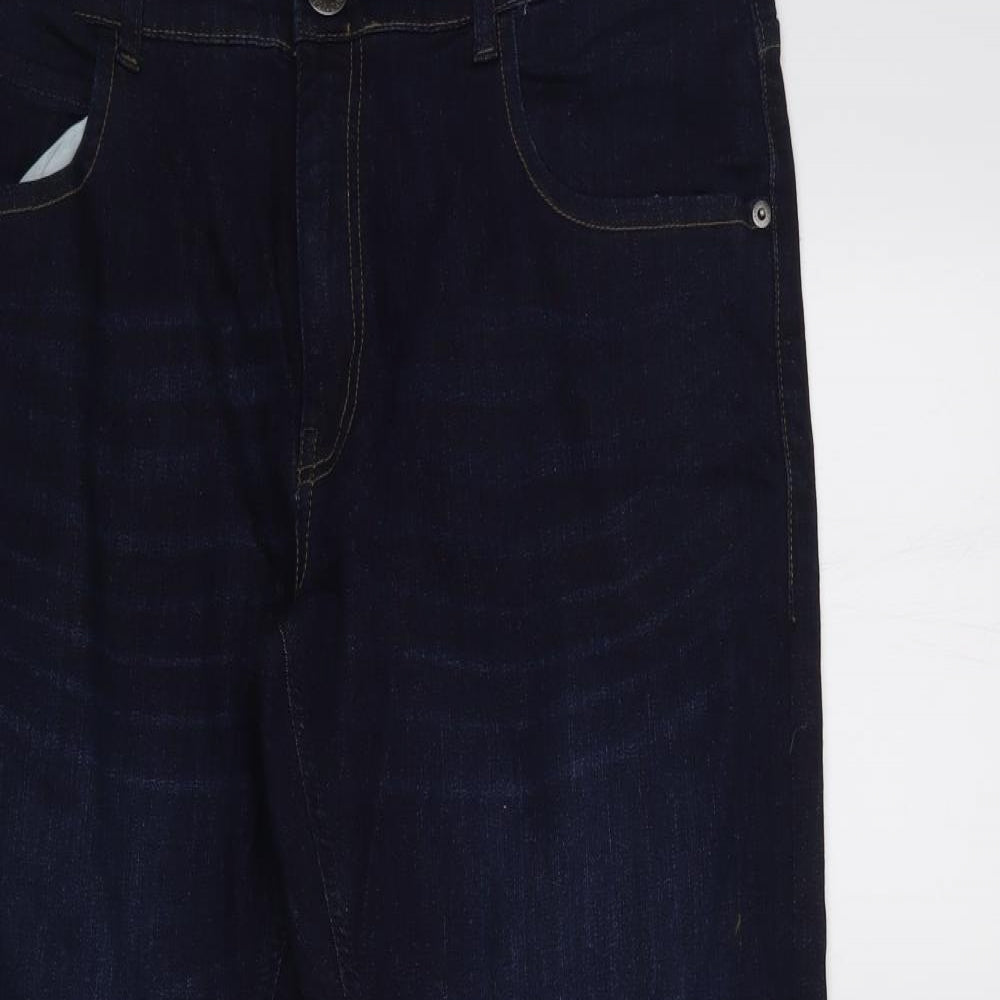 Kangaroo Poo Mens Blue   Straight Jeans Size 36 L30 in