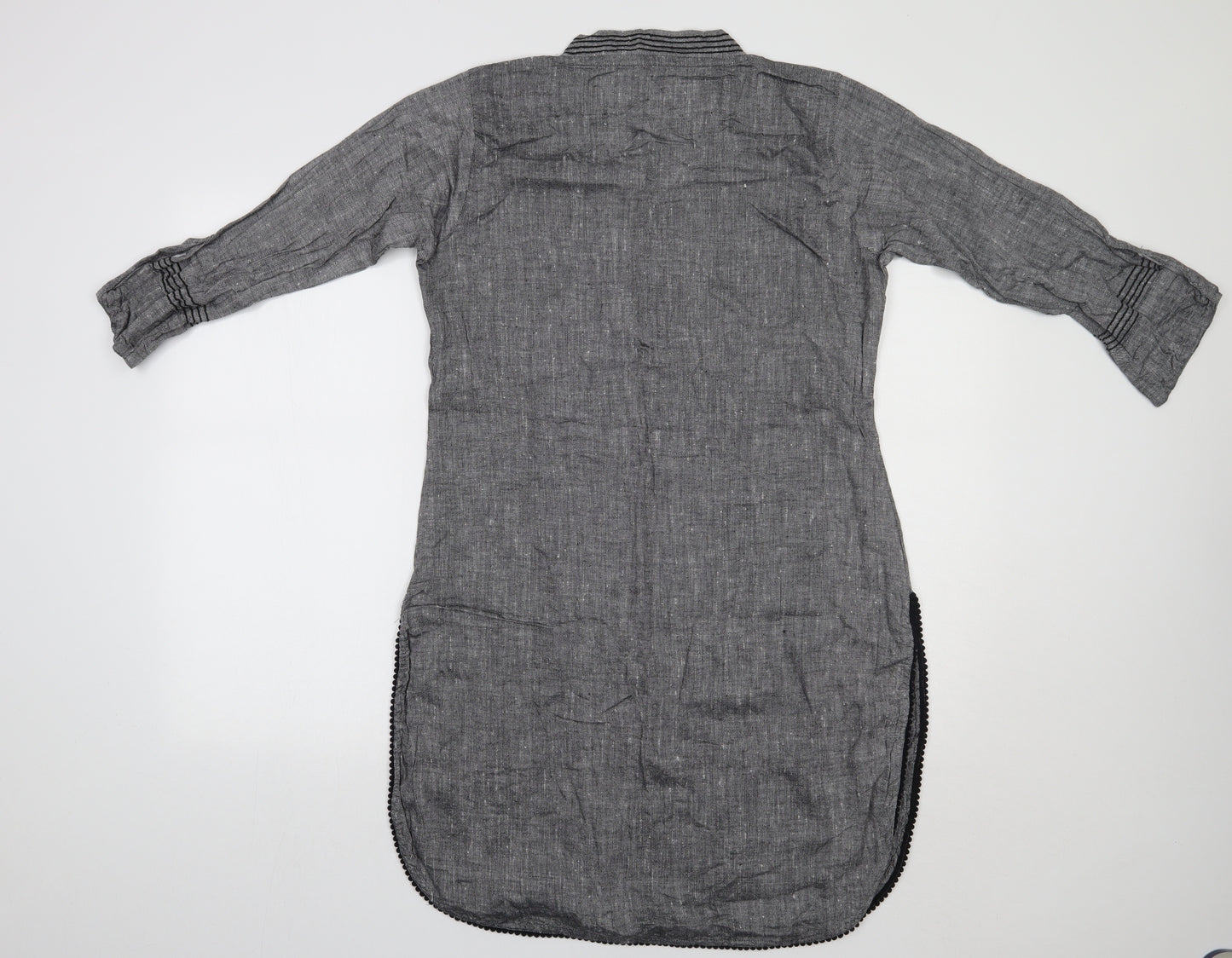 Preworn Womens Grey Floral  Tunic Blouse Size L