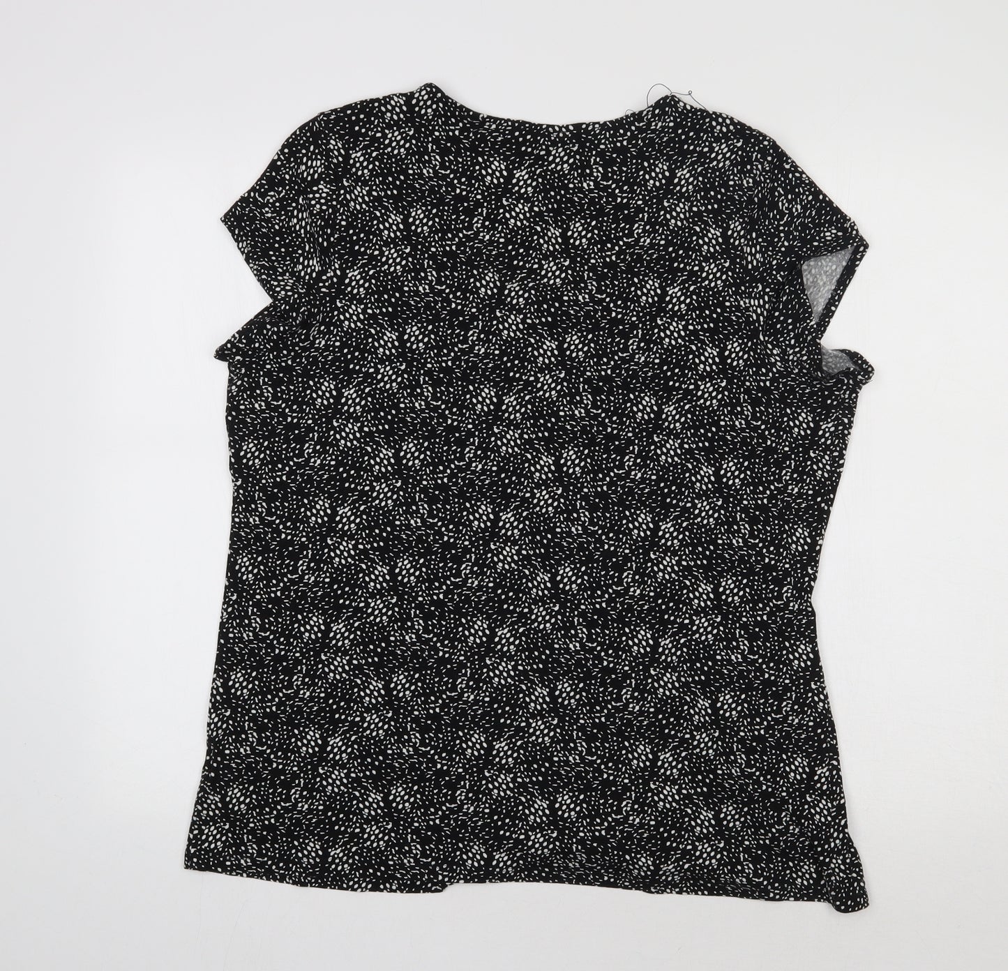 M&S Womens Black Geometric  Basic Blouse Size 18