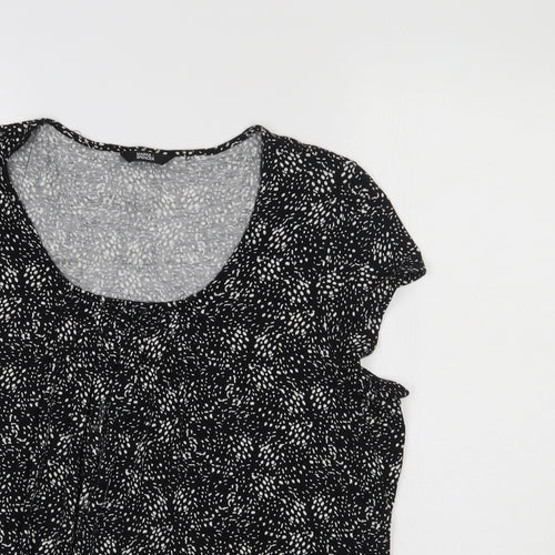 M&S Womens Black Geometric  Basic Blouse Size 18
