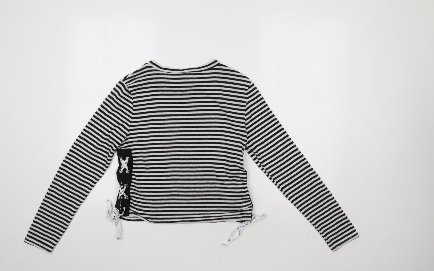 H&M Womens Black Striped  Pullover Jumper Size M
