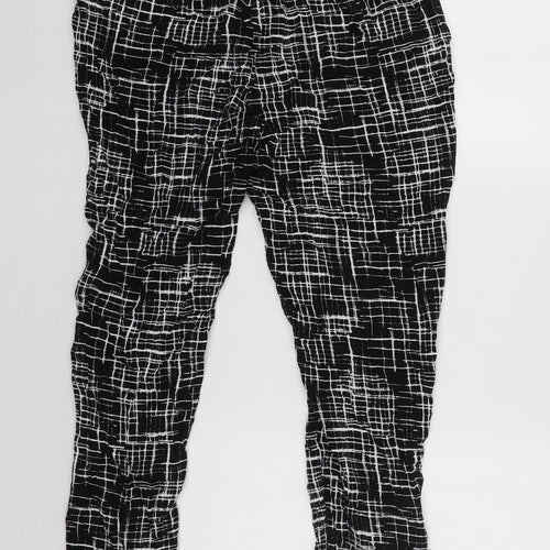 Papaya Womens Black Geometric  Trousers  Size 14 L27 in