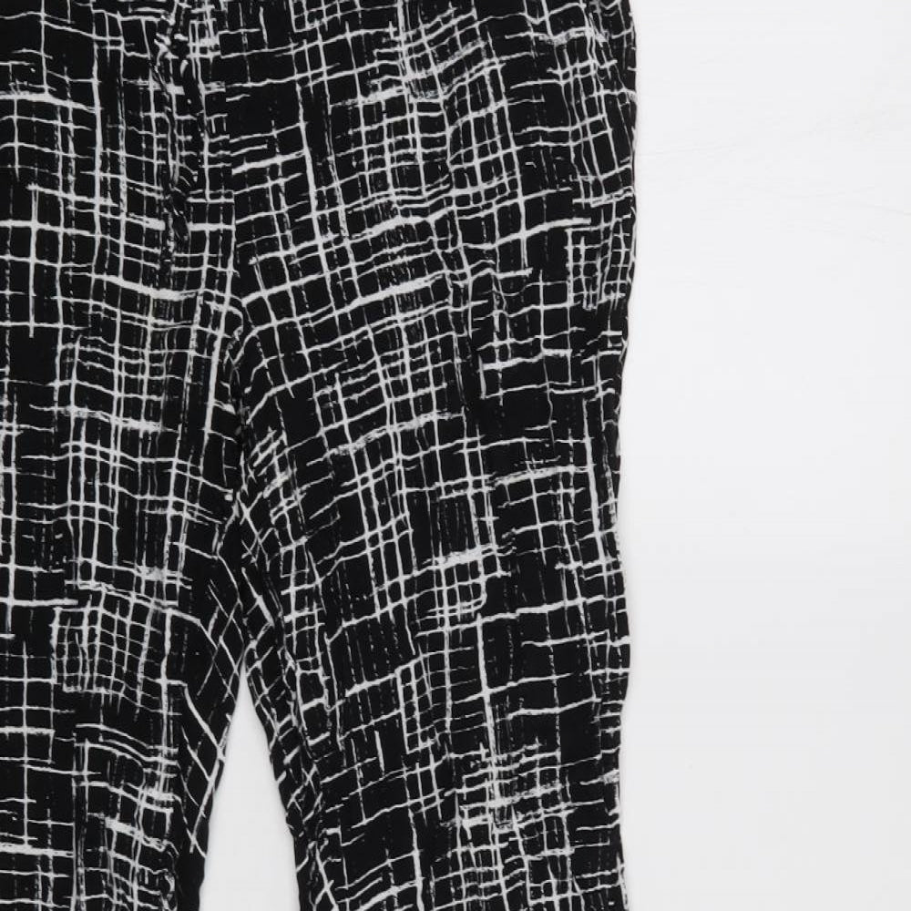 Papaya Womens Black Geometric  Trousers  Size 14 L27 in