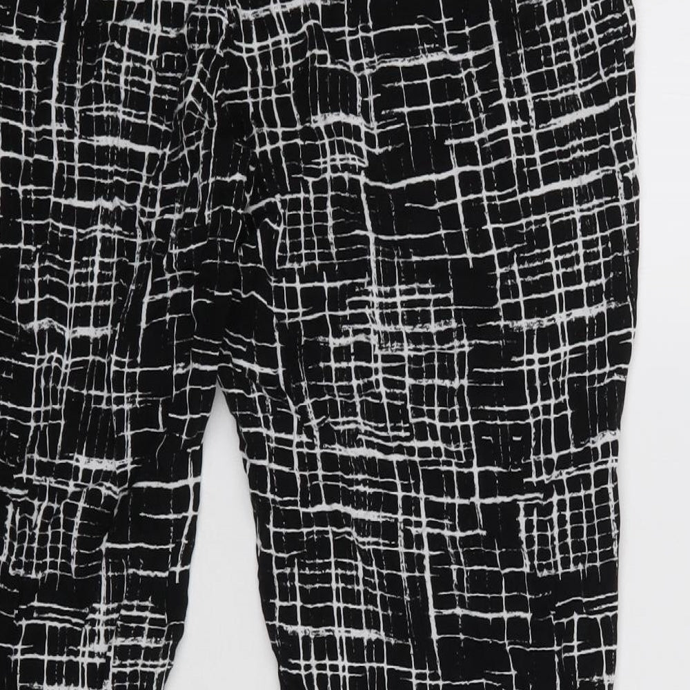 Papaya Womens Black Geometric  Trousers  Size 14 L27 in