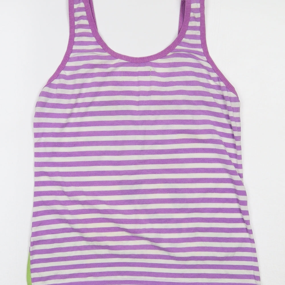 Beautiful dream Womens Purple Striped  Top Pyjama Top Size XL  - Cow