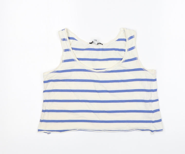 New Look Womens Multicoloured Striped Cropped Tank Size 6