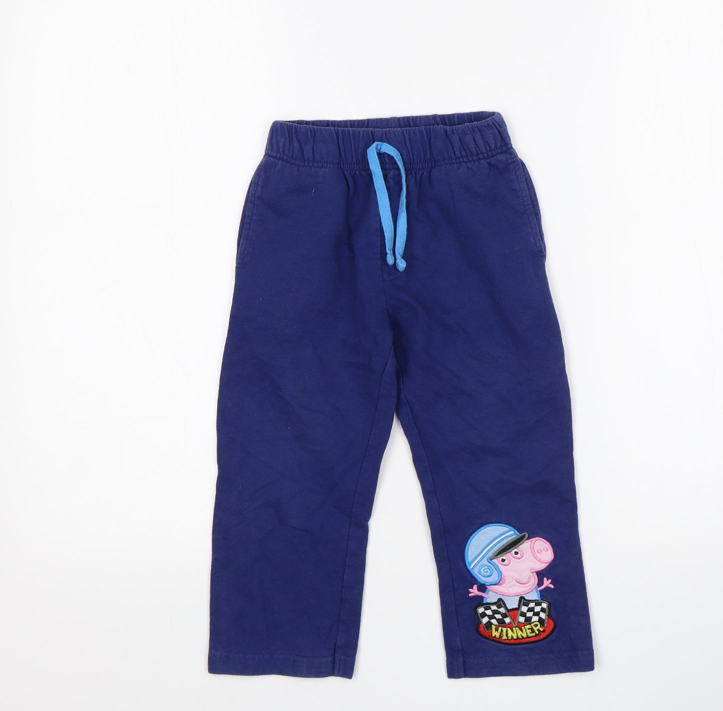 Preworn Boys Blue   Sweatpants Trousers Size 2-3 Years - George Pig