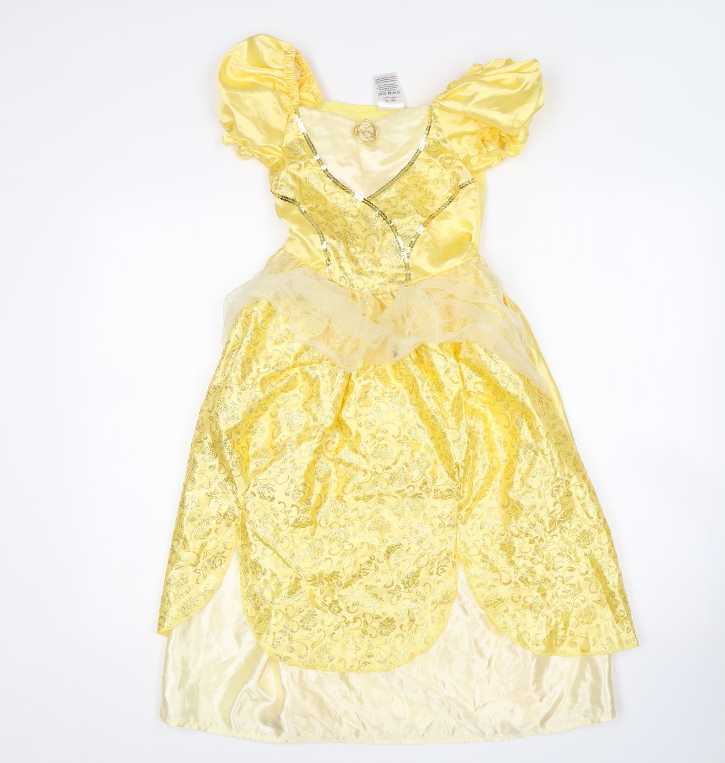 Preworn Girls Gold   Fit & Flare  Size 6 Years  - Belle (Beauty & the Beast)