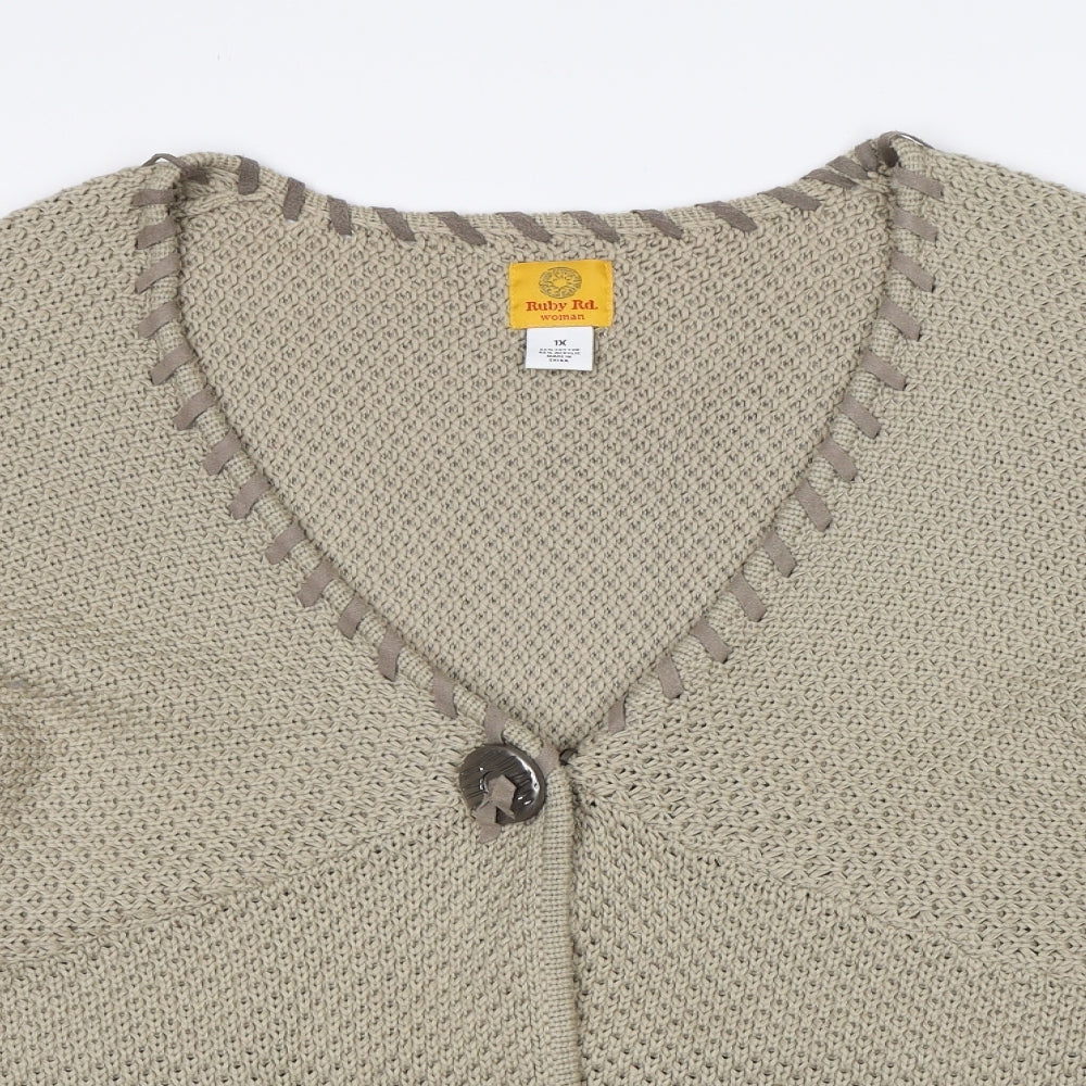 Ruby Rd Womens Beige   Cardigan Jumper Size XL