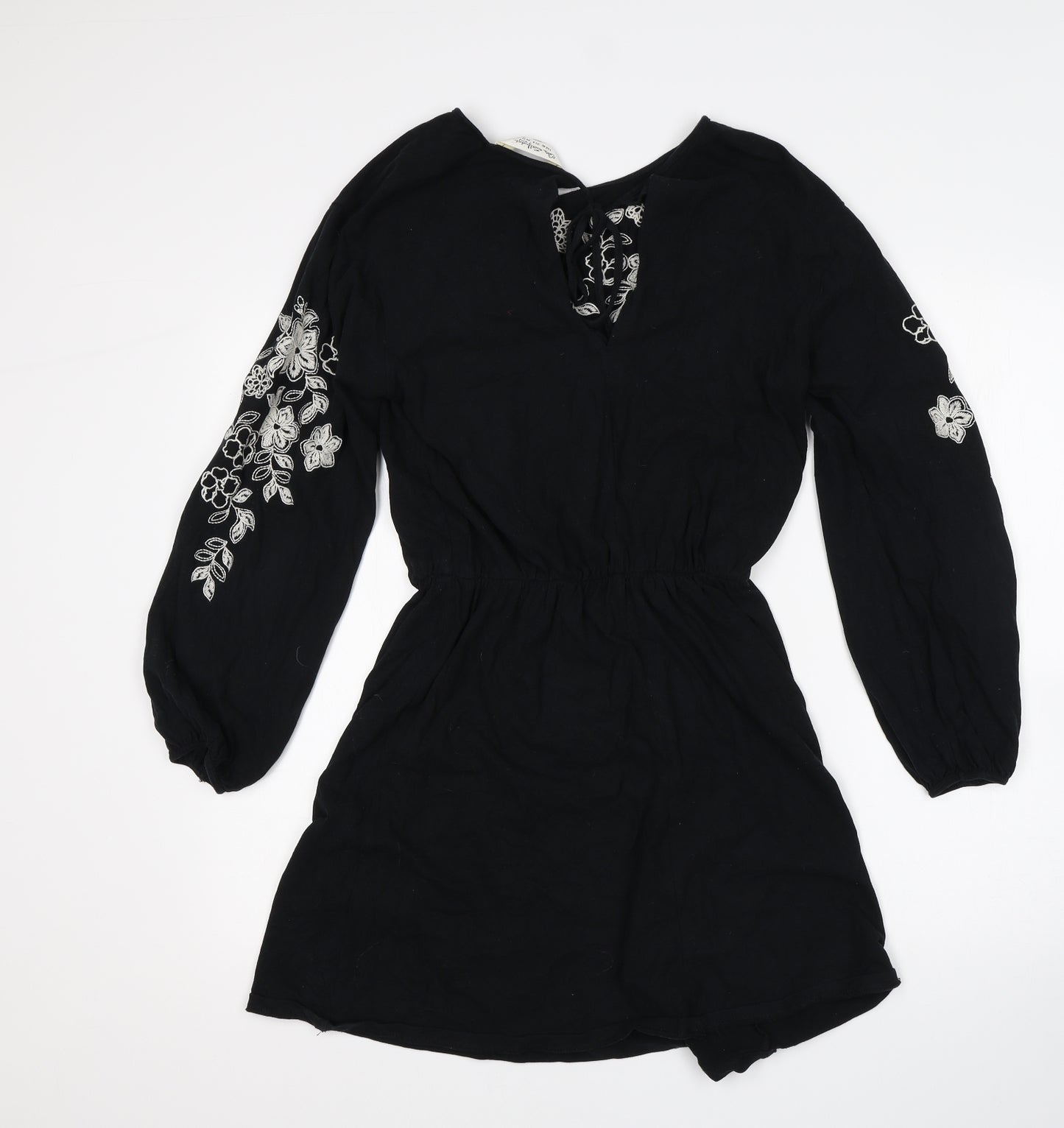 Miss Selfridge Womens Black Floral  Fit & Flare  Size 12
