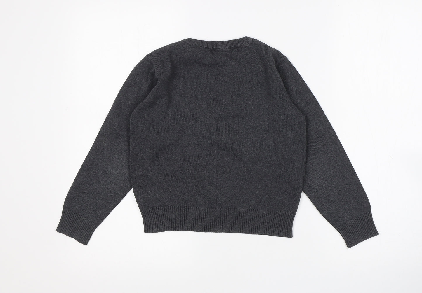 M&S Boys Grey   Pullover Jumper Size 7-8 Years  - school wear