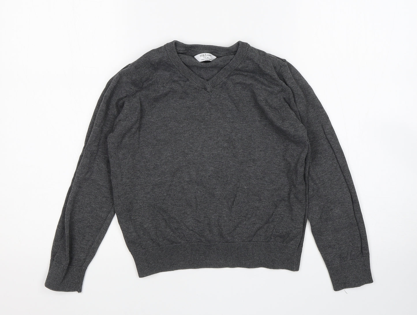 M&S Boys Grey   Pullover Jumper Size 8-9 Years  - School Wear