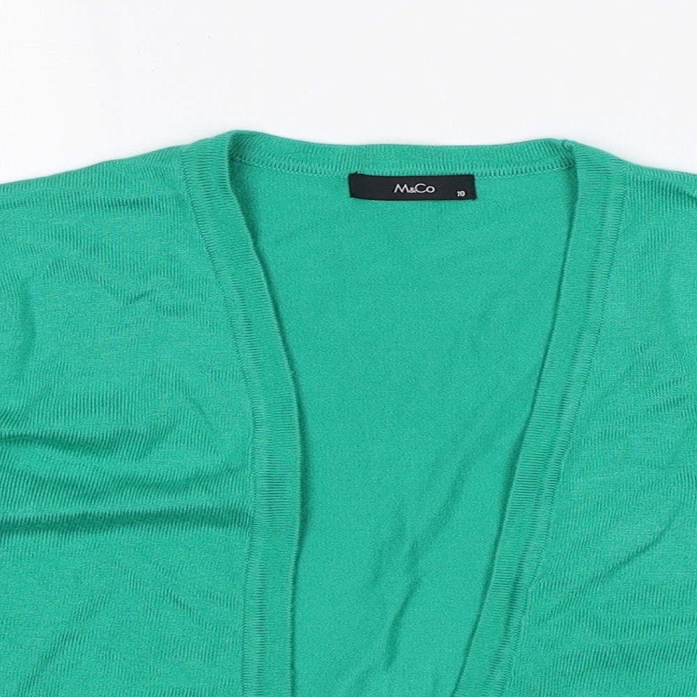 M&Co Womens Green   Cardigan Jumper Size 10
