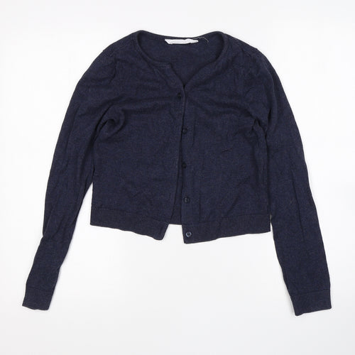 H&M Girls Blue   Cardigan Jumper Size 9-10 Years