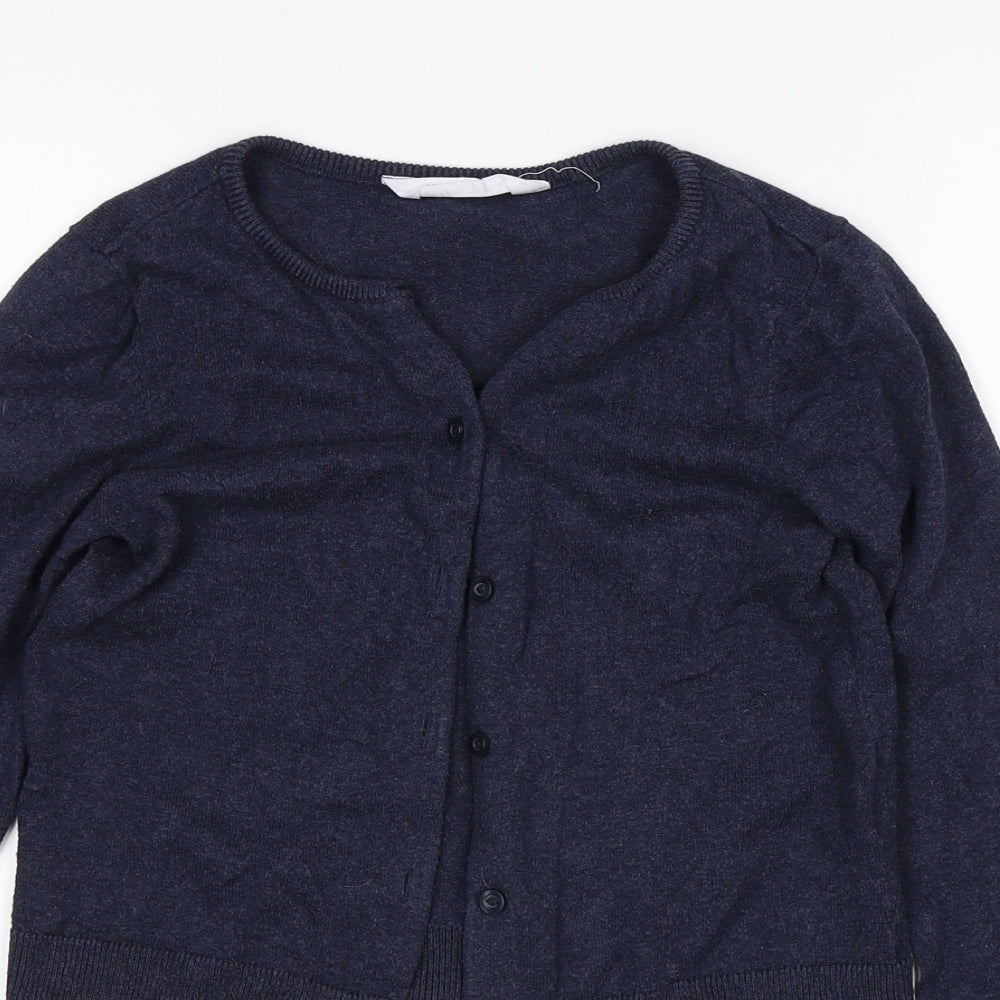 H&M Girls Blue   Cardigan Jumper Size 9-10 Years
