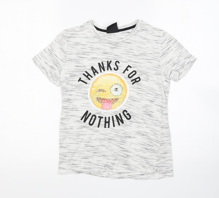 YD Girls Grey   Basic T-Shirt Size 8-9 Years