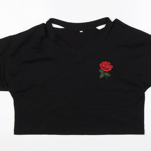 Shein  Womens Black   Cropped T-Shirt Size S