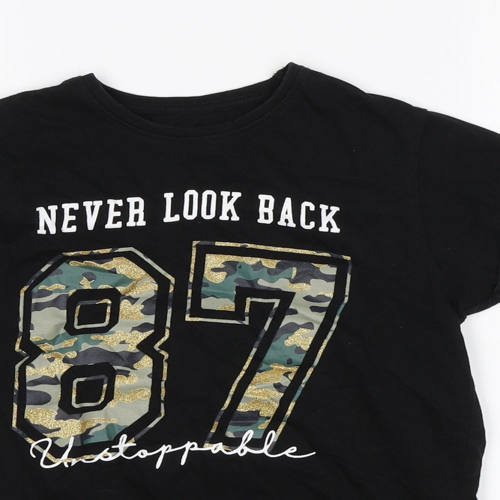Primark Girls Black   Basic T-Shirt Size 11-12 Years