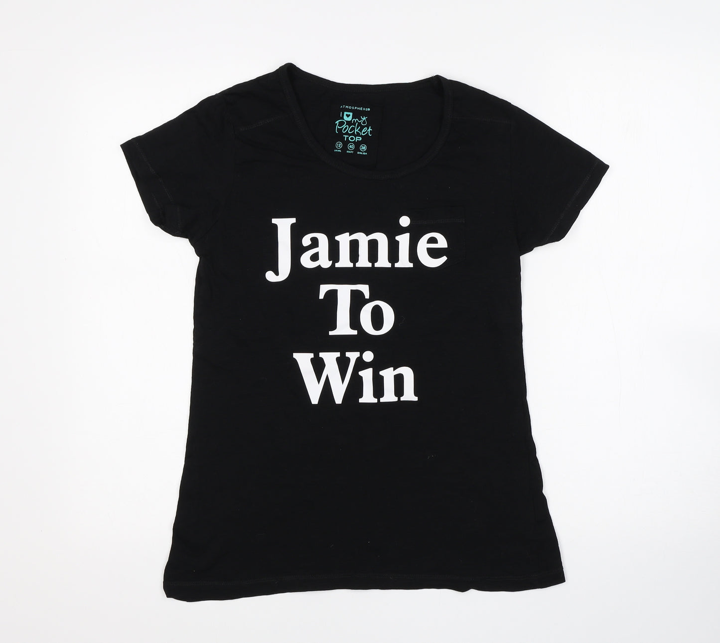 Atmosphere Womens Black   Basic T-Shirt Size 12