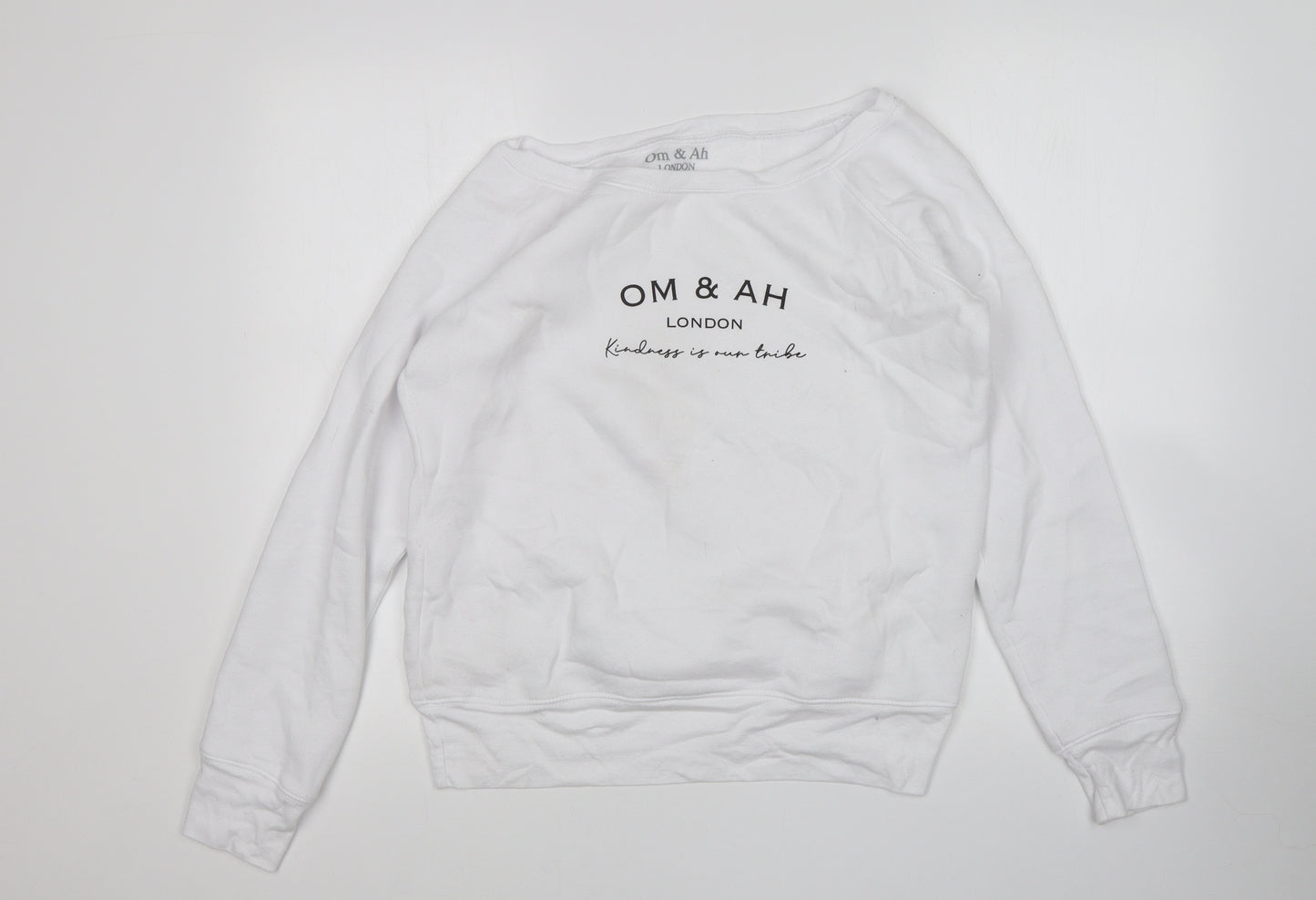 OM & AH Womens White   Pullover Sweatshirt Size M