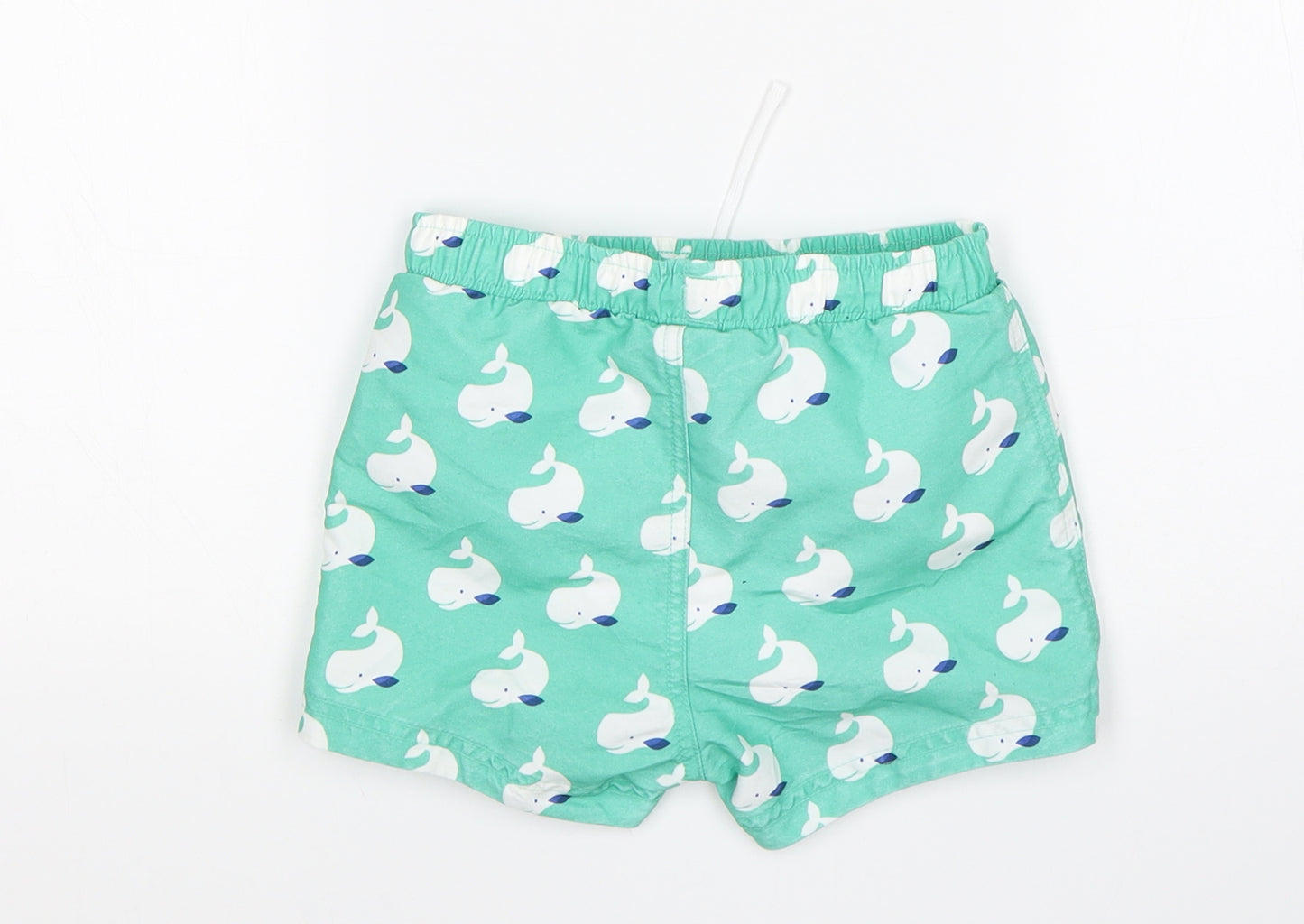 M&S Boys Green Animal Print  Sweat Shorts Size 2-3 Years - swim shorts