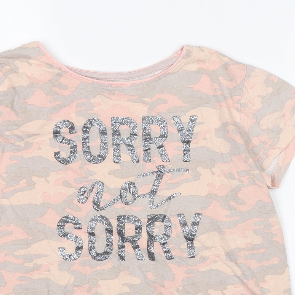 Primark Girls Pink Camouflage  Basic T-Shirt Size 13-14 Years